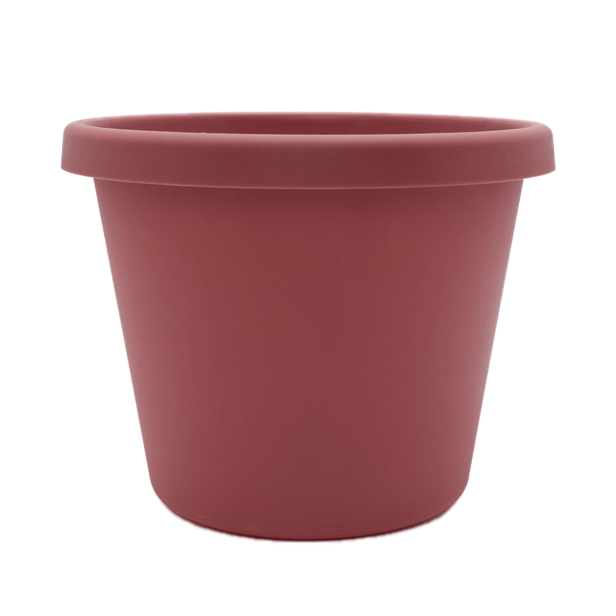 The HC Companies Prima Round Plastic Plant Pot w/Rolled Rim - Lightweight & UV Resistant Flower Pot for Herbs & More - Outdoor & Indoor Plant Pots w/Drainage (12 inch, Warm Gray, Pack of 1)