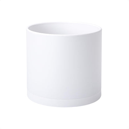 D'vine Dev Plastic Planter Pot with Saucer, 8 in, Black, 74-X-B-1