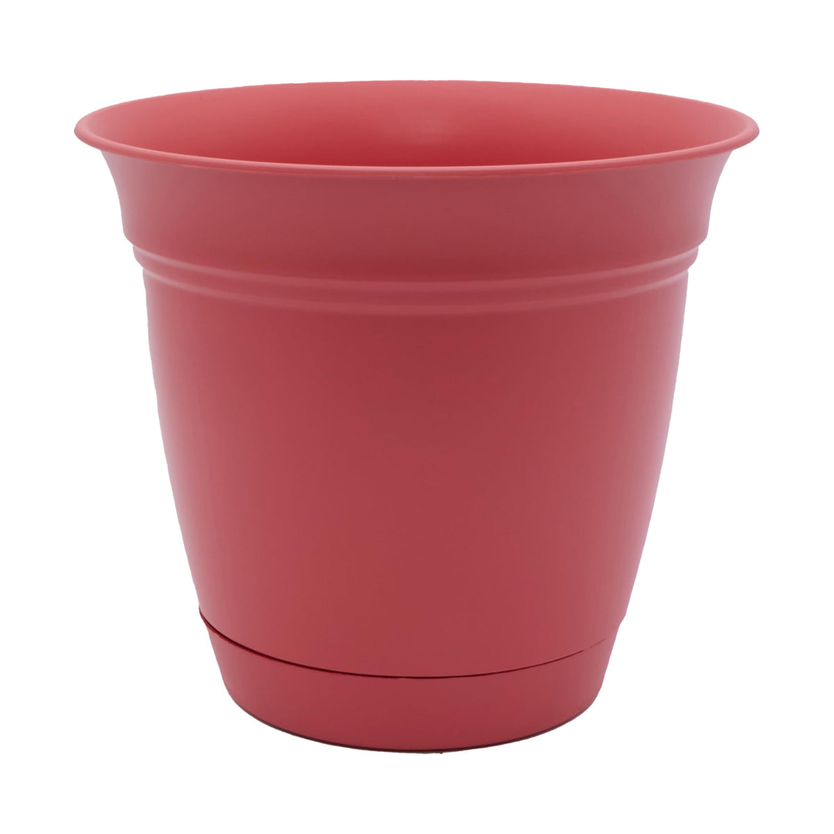 The HC Companies Eclipse Round Planter with Saucer - Outdoor & Indoor Plant Pot with Drainage Holes - Lightweight, UV-Resistant Plastic Pots for Plants, Flowers & Herbs (20" Black, Pack of 1)