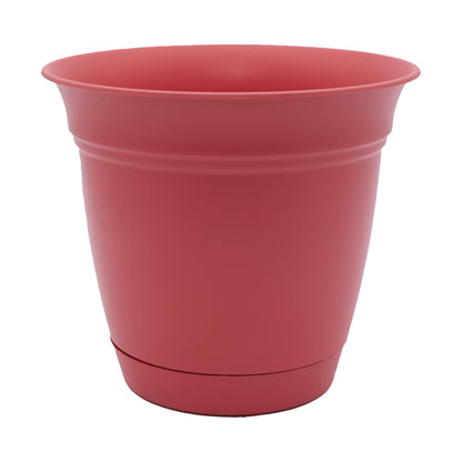 The HC Companies Eclipse Round Planter with Saucer - Outdoor & Indoor Plant Pot with Drainage Holes - Lightweight, UV-Resistant Plastic Pots for Plants, Flowers & Herbs (20" Black, Pack of 1)