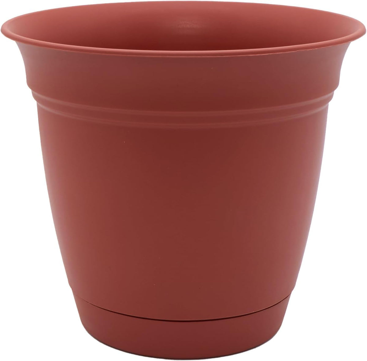 The HC Companies Eclipse Round Planter with Saucer - Outdoor & Indoor Plant Pot with Drainage Holes - Lightweight, UV-Resistant Plastic Pots for Plants, Flowers & Herbs (20" Black, Pack of 1)