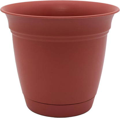 The HC Companies Eclipse Round Planter with Saucer - Outdoor & Indoor Plant Pot with Drainage Holes - Lightweight, UV-Resistant Plastic Pots for Plants, Flowers & Herbs (20" Black, Pack of 1)