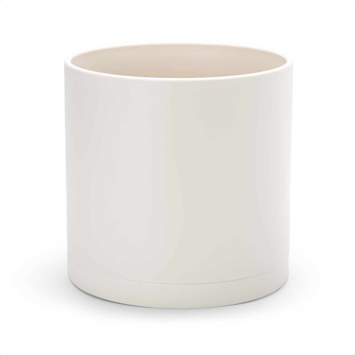 D'vine Dev Plastic Planter Pot with Saucer, 8 in, Black, 74-X-B-1