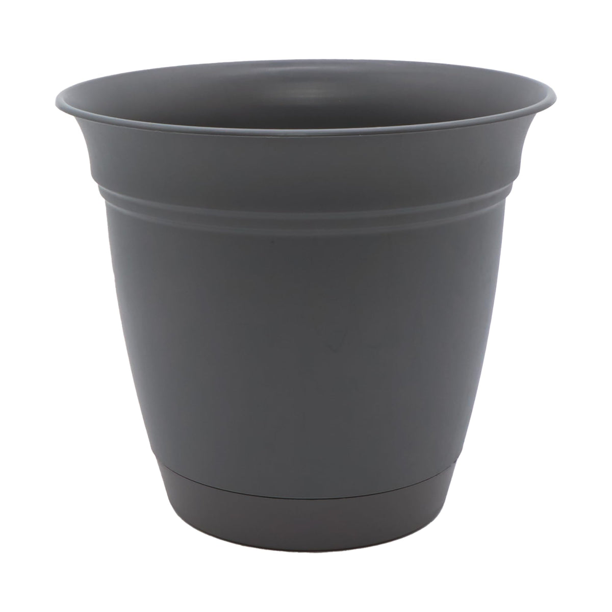 The HC Companies Eclipse Round Planter with Saucer - Outdoor & Indoor Plant Pot with Drainage Holes - Lightweight, UV-Resistant Plastic Pots for Plants, Flowers & Herbs (20" Black, Pack of 1)