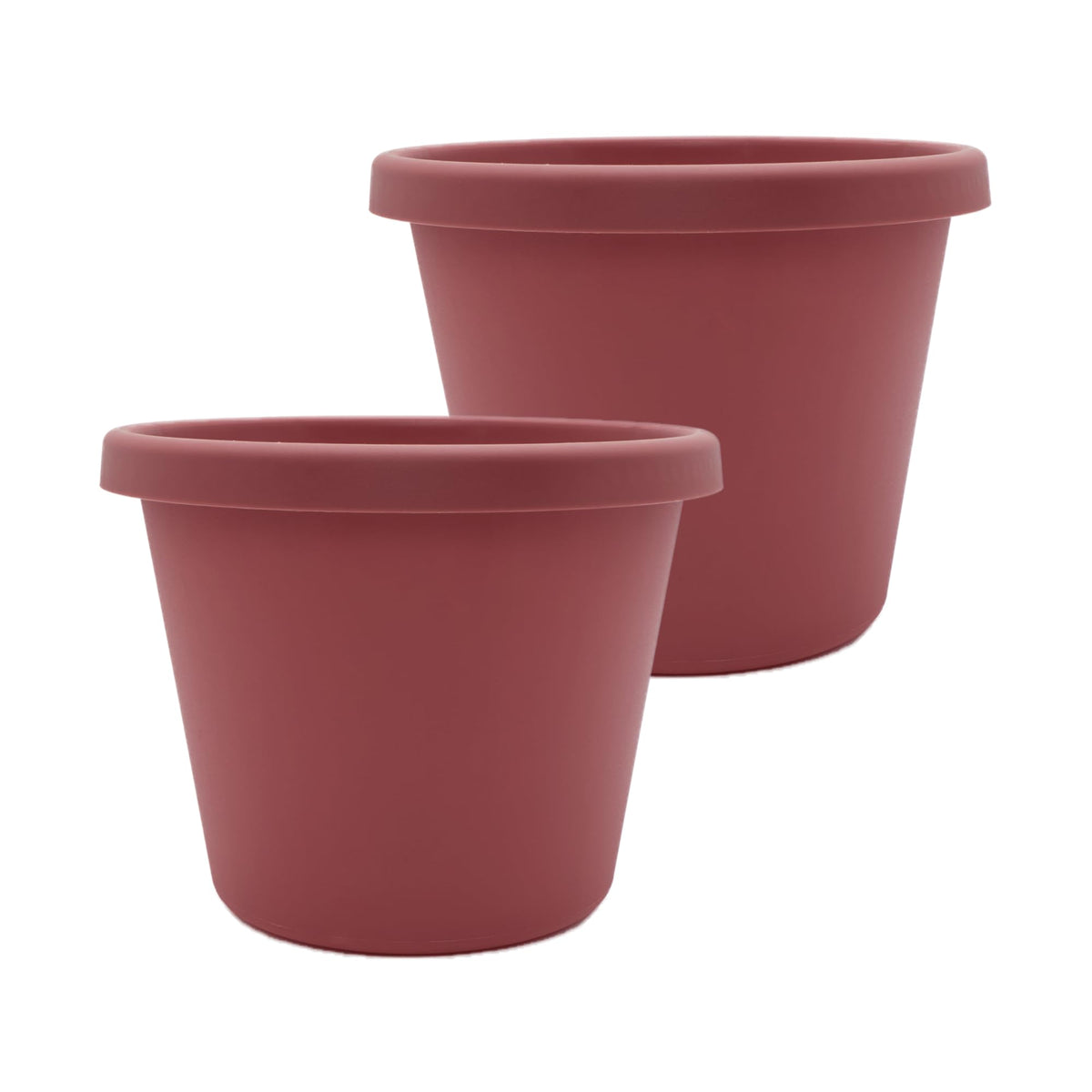 The HC Companies Prima Round Plastic Plant Pot w/Rolled Rim - Lightweight & UV Resistant Flower Pot for Herbs & More - Outdoor & Indoor Plant Pots w/Drainage (12 inch, Warm Gray, Pack of 1)