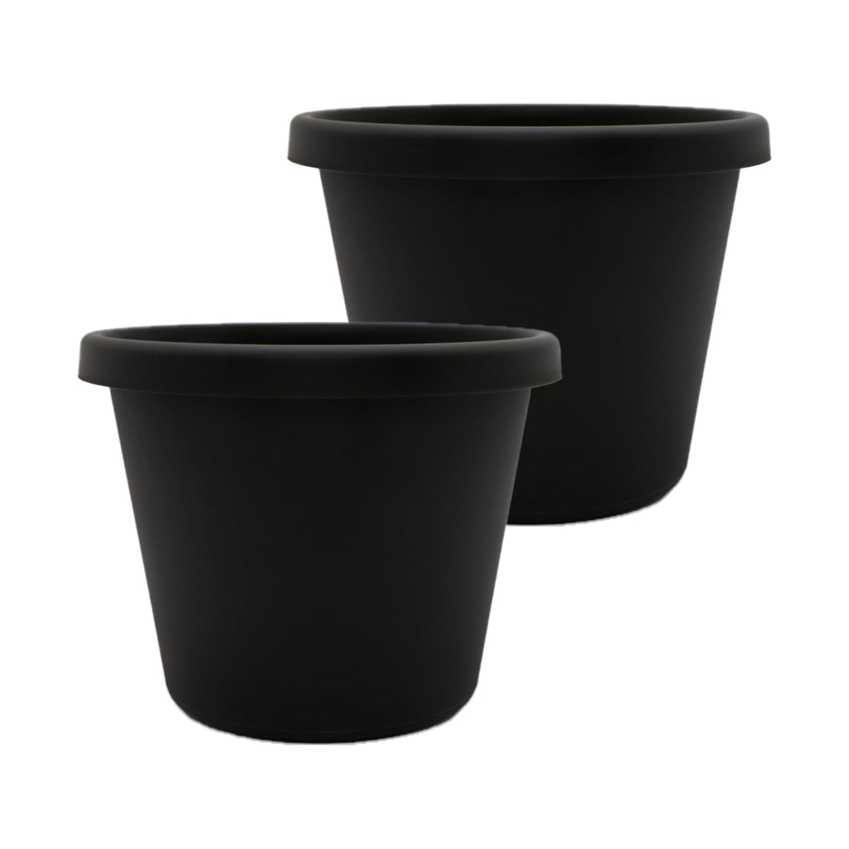 The HC Companies Prima Round Plastic Plant Pot w/Rolled Rim - Lightweight & UV Resistant Flower Pot for Herbs & More - Outdoor & Indoor Plant Pots w/Drainage (12 inch, Warm Gray, Pack of 1)