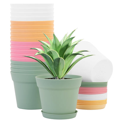 GARDIFE 20 Pack 4 inch Plant pots, planters for Indoor Plants, Flower pots, Color