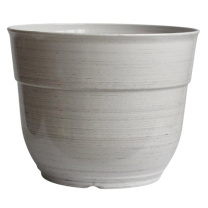 Garden Elements Indoor/Outdoor Glazed Brushed Happy Plastic Planter, Large, Dark Blue, 15"