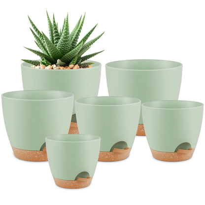QRRICA 7/7.5/8/9/10 Inch Self Watering Pots for Indoor/Outdoor Plants