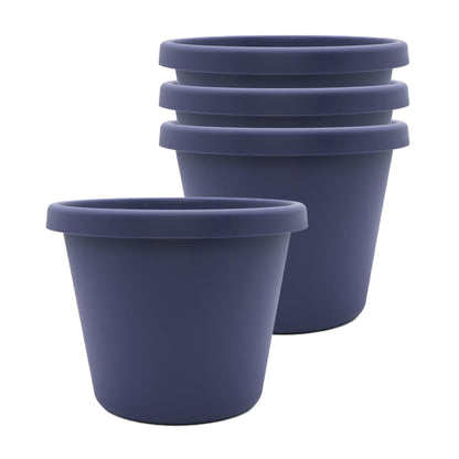The HC Companies Prima Round Plastic Plant Pot w/Rolled Rim - Lightweight & UV Resistant Flower Pot for Herbs & More - Outdoor & Indoor Plant Pots w/Drainage (12 inch, Warm Gray, Pack of 1)