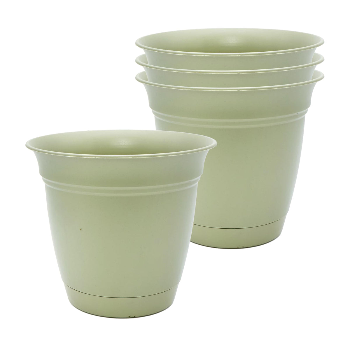 The HC Companies Eclipse Round Planter with Saucer - Outdoor & Indoor Plant Pot with Drainage Holes - Lightweight, UV-Resistant Plastic Pots for Plants, Flowers & Herbs (20" Black, Pack of 1)