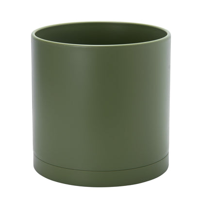 D'vine Dev Plastic Planter Pot with Saucer, 8 in, Black, 74-X-B-1