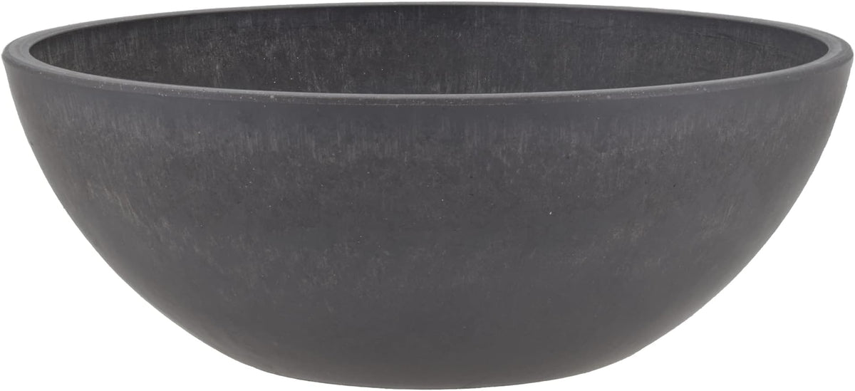 PSW Pot Collection M30TP 10-inch Plastic/Stone/Wood Composite Low Bowl Planter – No Drainage Hole (Drillable), Shallow Indoor/Outer Pot for Succulents, Bonsai, Fairy Gardens, Herbs, Taupe