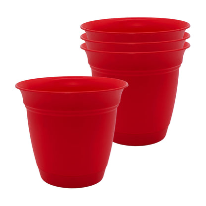 The HC Companies Eclipse Round Planter with Saucer - Outdoor & Indoor Plant Pot with Drainage Holes - Lightweight, UV-Resistant Plastic Pots for Plants, Flowers & Herbs (20" Black, Pack of 1)