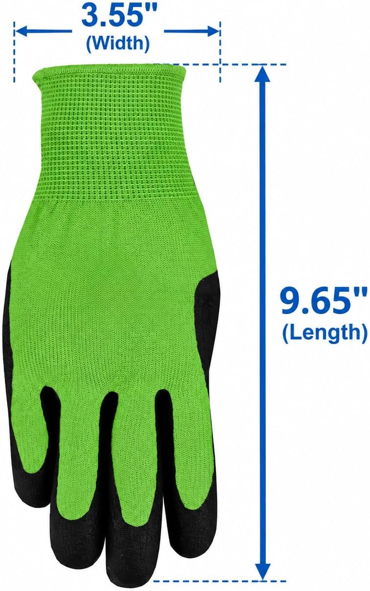 MidWest Gloves & Gear 93P03-SM-AZ-6 Max Grip Packs, 3 Pair, Ladies Green
