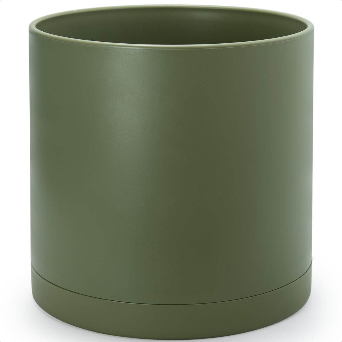 D'vine Dev Plastic Planter Pot with Saucer, 8 in, Black, 74-X-B-1