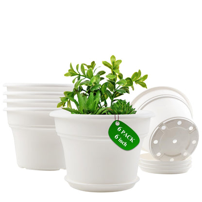 Pottiffe Plant-Pots-Planters-Indoor-Outdoor, 10 inch 4 Pack Green