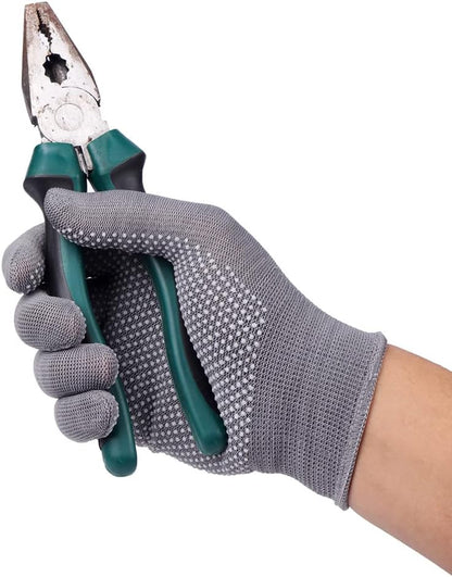 COOHORN 12Pairs Work Gloves Anti-slip Knitted Stretchy Cloth Glove Thin Moist Glove Liners