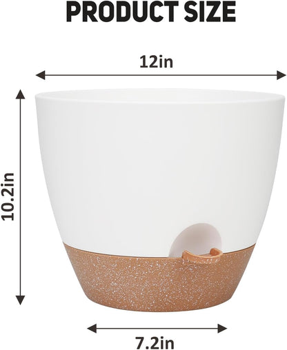 YNNICO 12 inch Large Self Watering Plant Pots for Indoor Outdoor Plants