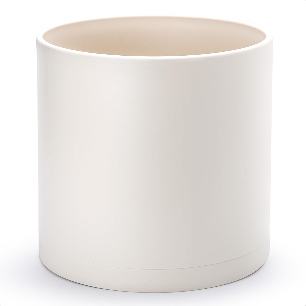 D'vine Dev Plastic Planter Pot with Saucer, 8 in, Black, 74-X-B-1