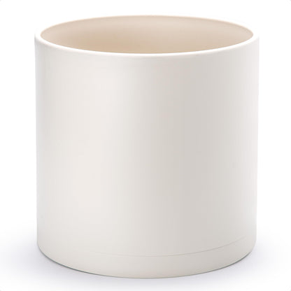 D'vine Dev Plastic Planter Pot with Saucer, 8 in, Black, 74-X-B-1
