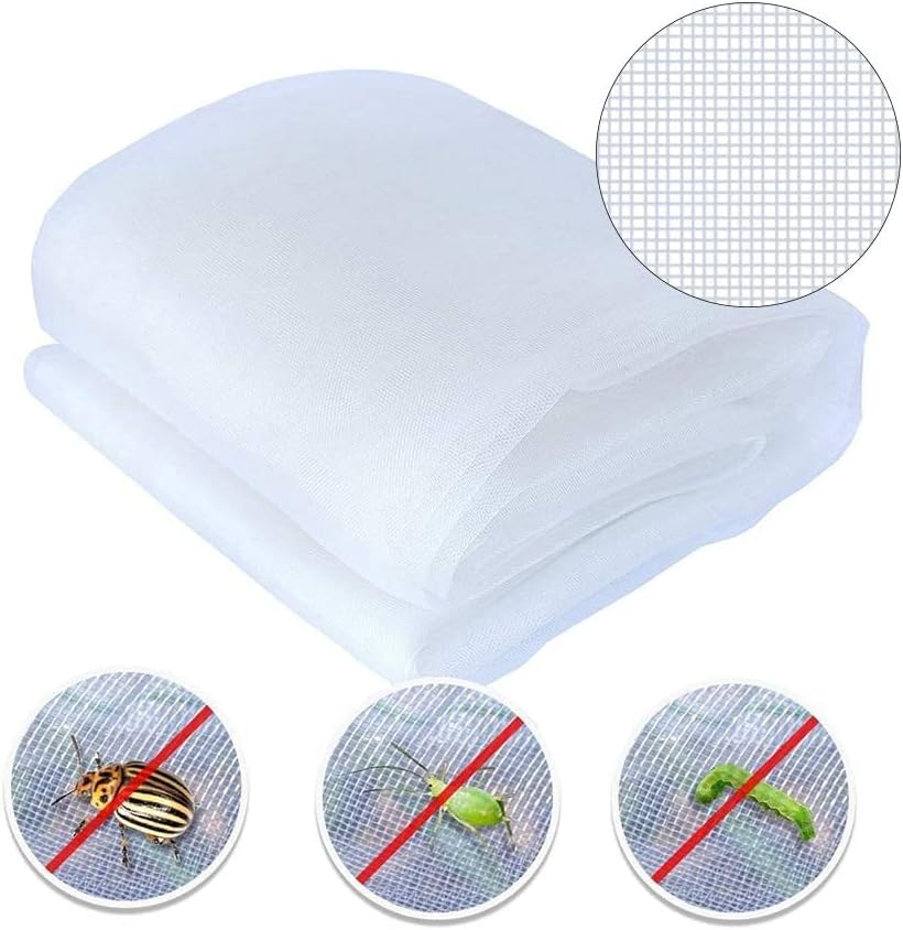 Agfabric Garden Netting 10'x12' Insect Pest Barrier Bird Netting for Garden Protection,Row Cover Mesh Netting for Vegetables Fruit Trees and Plants,White