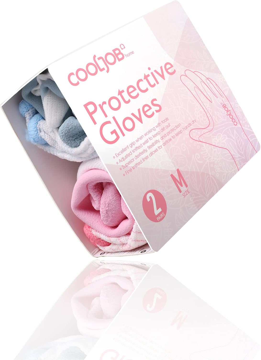 COOLJOB 2 Pairs Gardening Gloves for Women, Breathable Rubber Coated, M