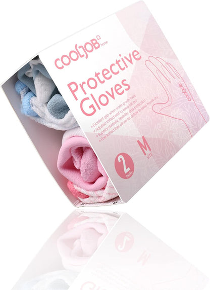 COOLJOB 2 Pairs Gardening Gloves for Women, Breathable Rubber Coated, M