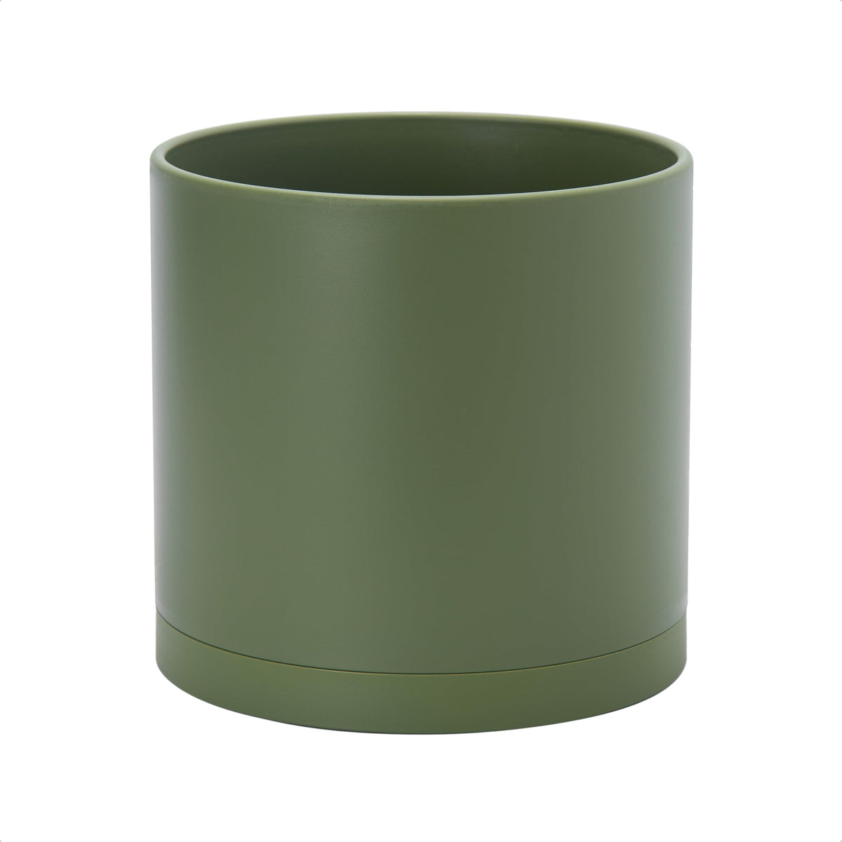 D'vine Dev Plastic Planter Pot with Saucer, 8 in, Black, 74-X-B-1