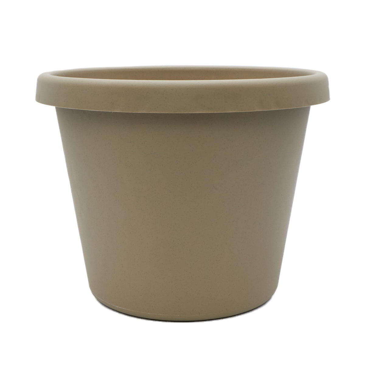 The HC Companies Prima Round Plastic Plant Pot w/Rolled Rim - Lightweight & UV Resistant Flower Pot for Herbs & More - Outdoor & Indoor Plant Pots w/Drainage (12 inch, Warm Gray, Pack of 1)