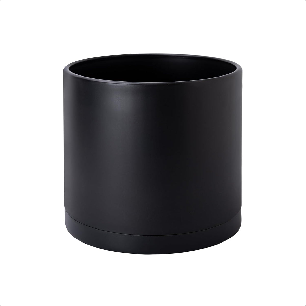 D'vine Dev Plastic Planter Pot with Saucer, 8 in, Black, 74-X-B-1