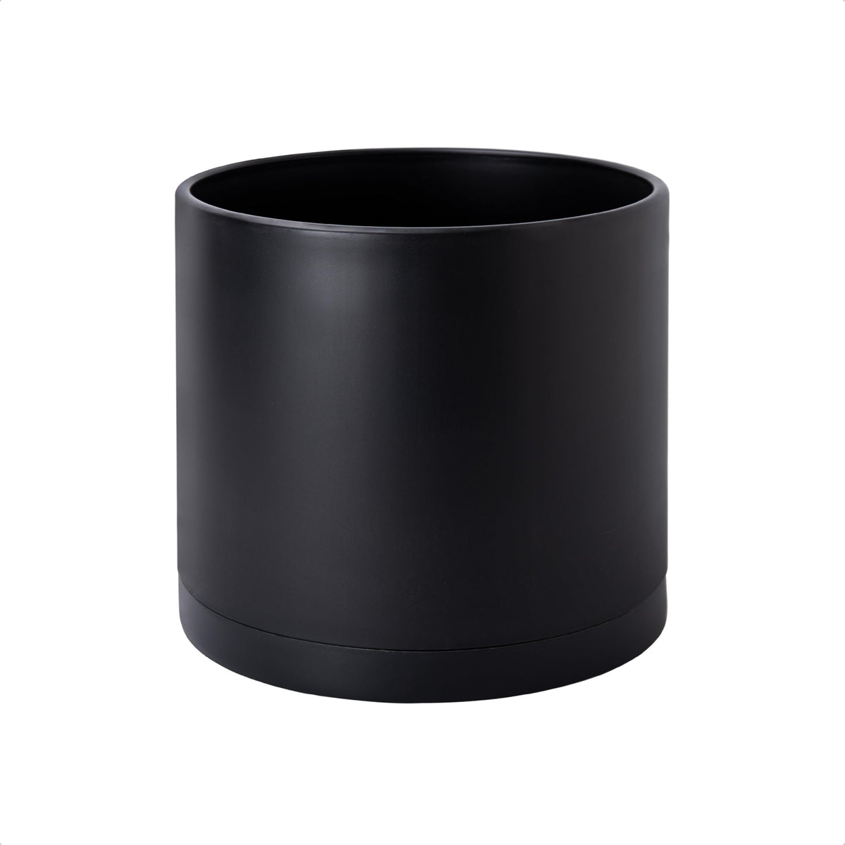 D'vine Dev Plastic Planter Pot with Saucer, 8 in, Black, 74-X-B-1