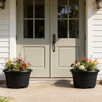 KPUVX 5 Pack 10.5 inch Plant Pots, Plastic Flower Pot
