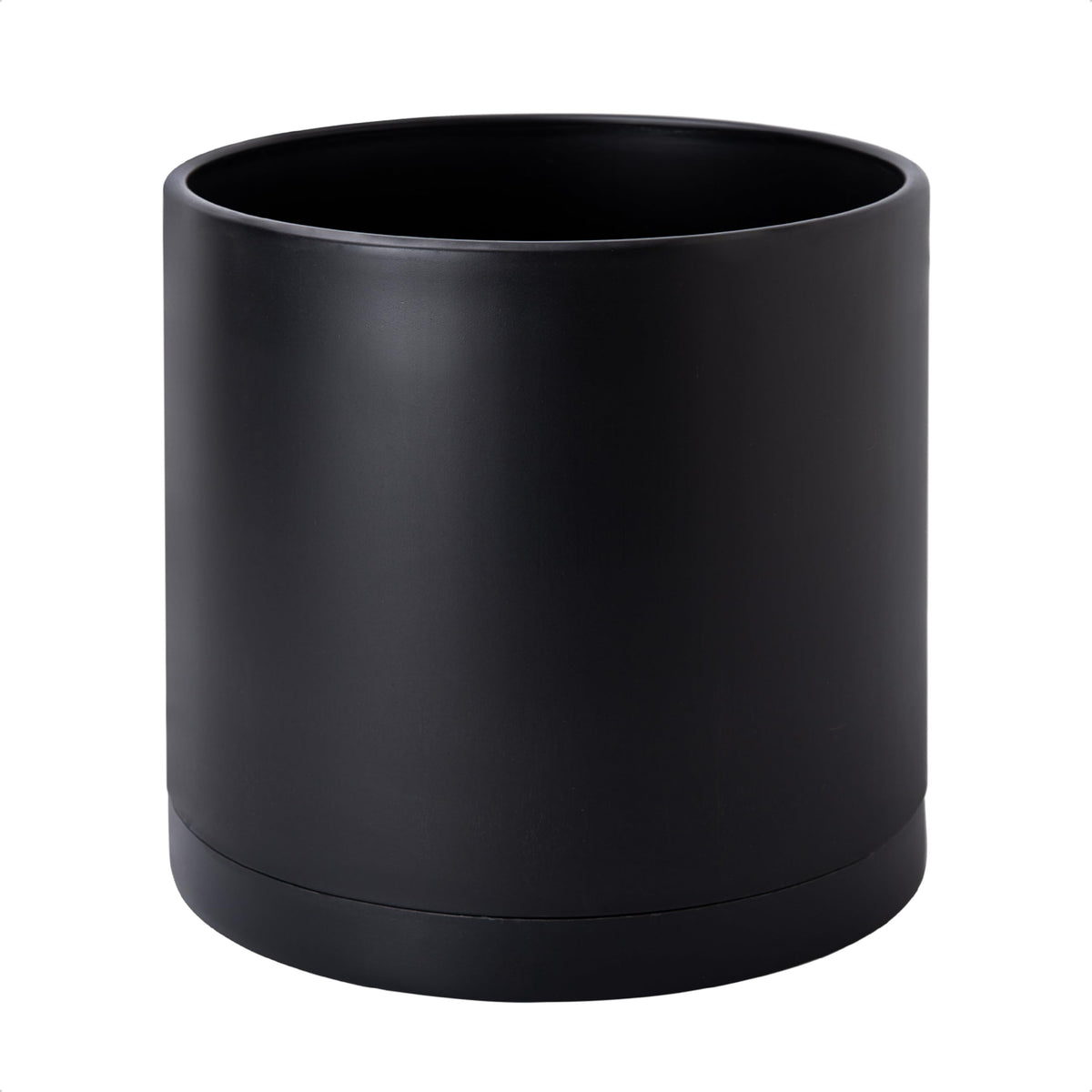 D'vine Dev Plastic Planter Pot with Saucer, 8 in, Black, 74-X-B-1