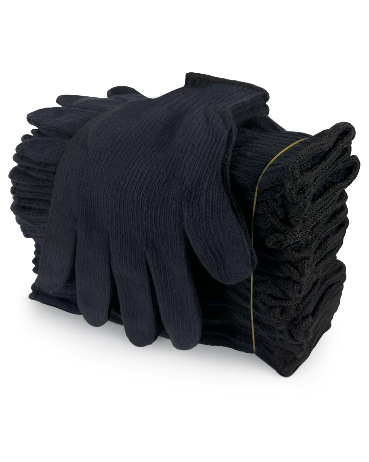 Evridwear Cotton Polyester String Knit Shell Safety Protection Work Gloves for Painter Mechanic Industrial Warehouse Gardening Construction Men & Women 12 Pairs, With Two Side dots, L Size