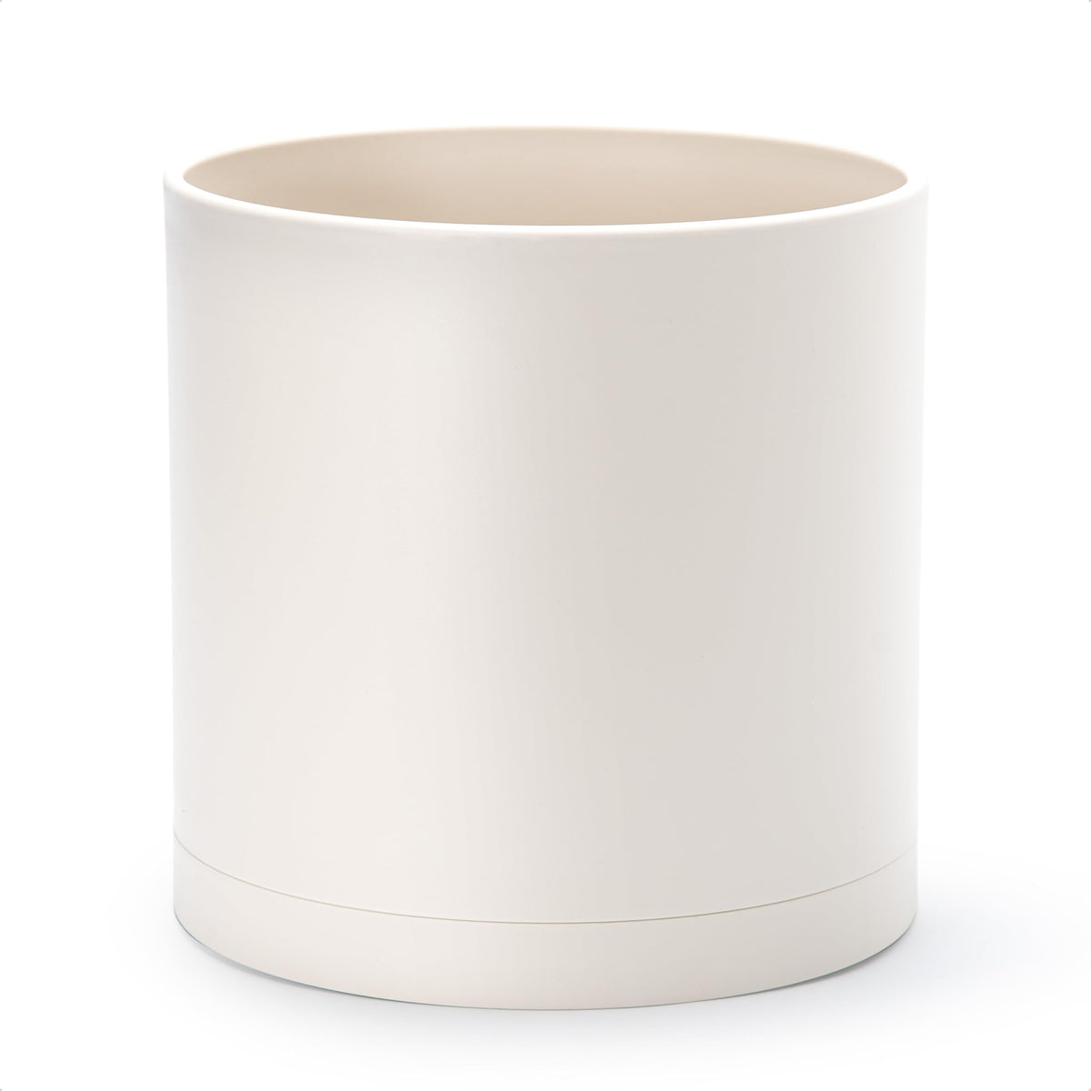 D'vine Dev Plastic Planter Pot with Saucer, 8 in, Black, 74-X-B-1