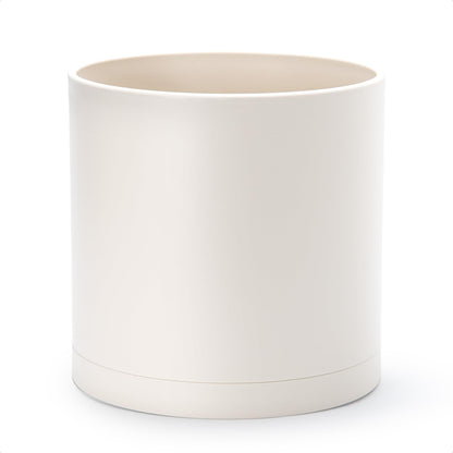 D'vine Dev Plastic Planter Pot with Saucer, 8 in, Black, 74-X-B-1