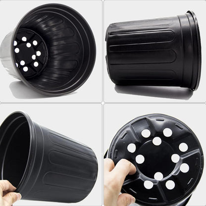 HECTOLIFE 50-Pack 1 Gallon Black Flexible Flower Plant Nursery Pots