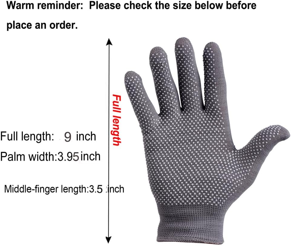 COOHORN 12Pairs Work Gloves Anti-slip Knitted Stretchy Cloth Glove Thin Moist Glove Liners