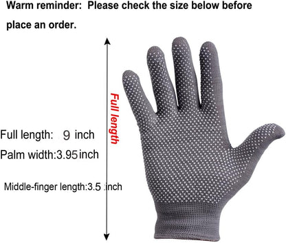 COOHORN 12Pairs Work Gloves Anti-slip Knitted Stretchy Cloth Glove Thin Moist Glove Liners