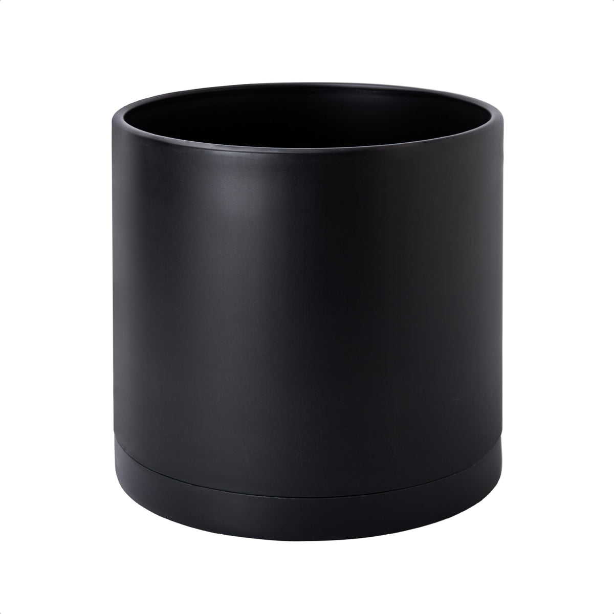 D'vine Dev Plastic Planter Pot with Saucer, 8 in, Black, 74-X-B-1