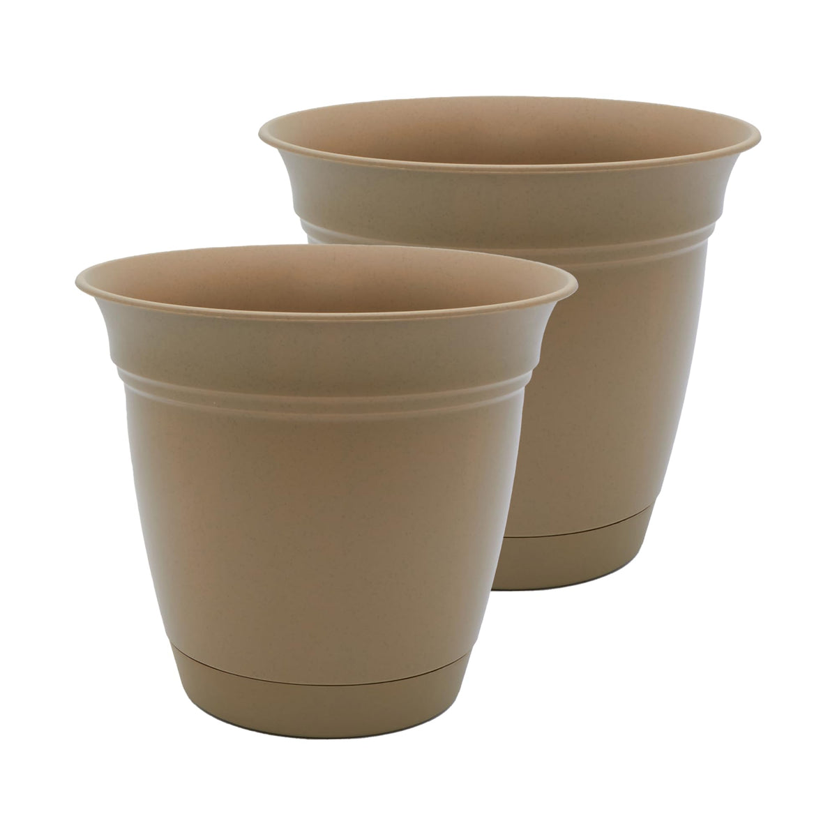 The HC Companies Eclipse Round Planter with Saucer - Outdoor & Indoor Plant Pot with Drainage Holes - Lightweight, UV-Resistant Plastic Pots for Plants, Flowers & Herbs (20" Black, Pack of 1)