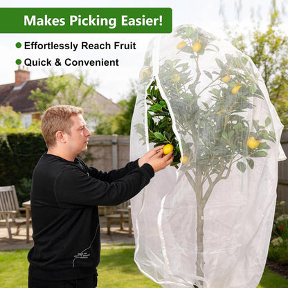 Jevrench 2-Pack 4 x 6 ft Garden Netting Bags with Zipper and Drawstring