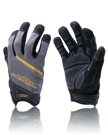 HANDLANDY Work Gloves for Men & Women, Utility Mechanic Working Gloves Touch Screen, Flexible Gardening Gloves for Yard