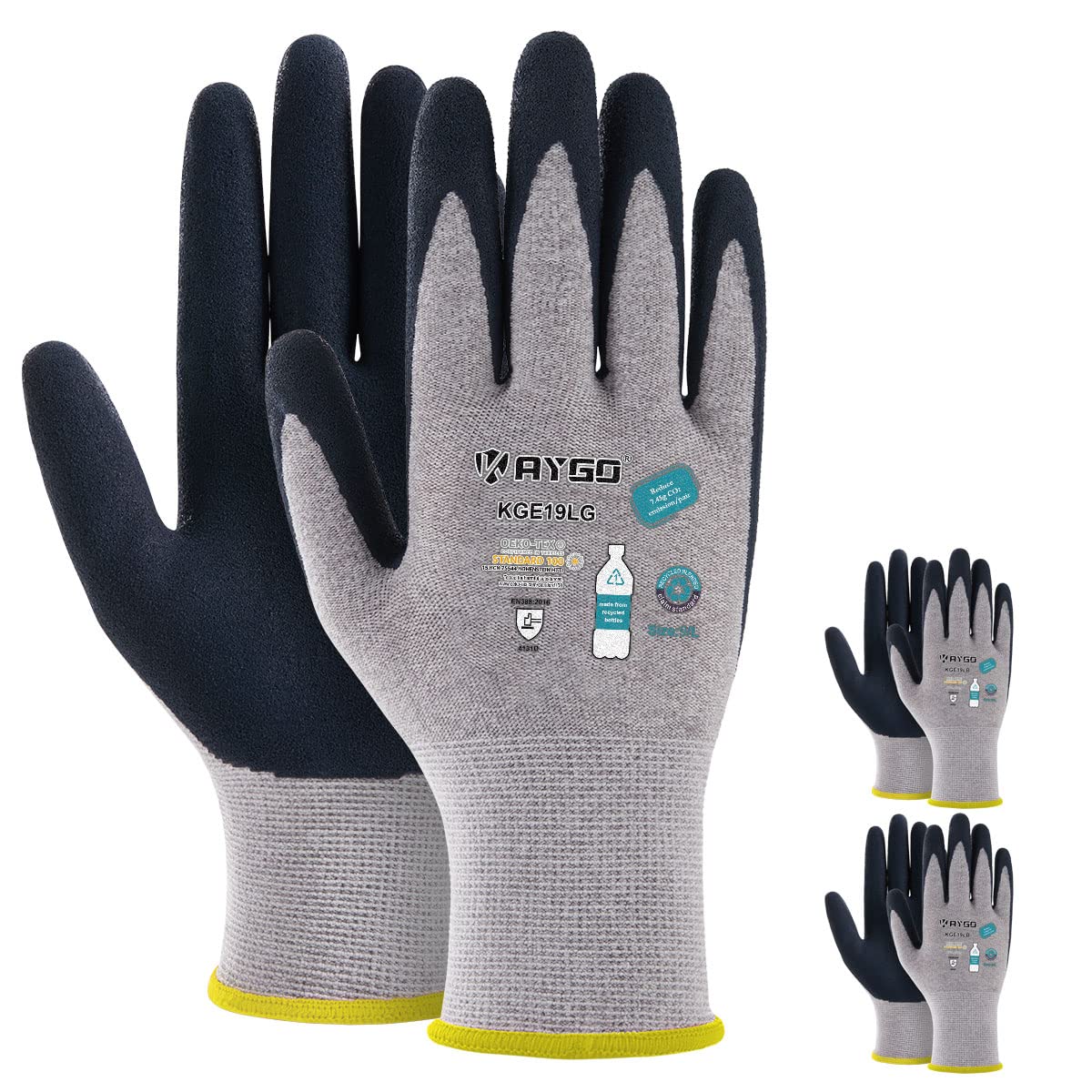 KAYGO Women's Work Gloves, Sandy Latex Grip, Breathable
