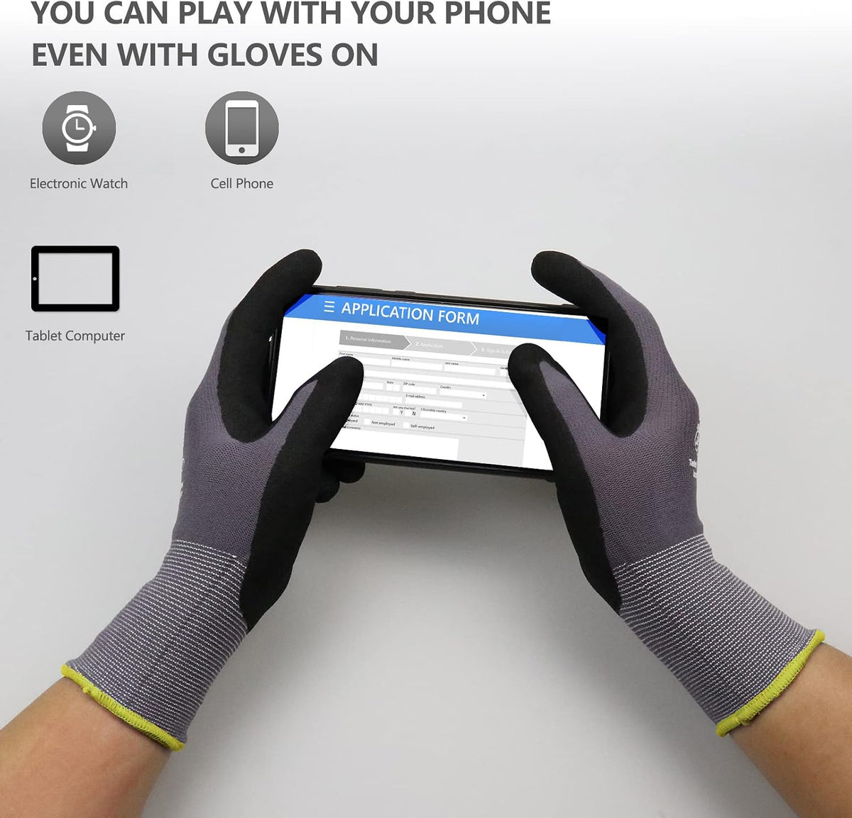LOCCEF MicroFoam Nitrile Coated Safety Work Gloves