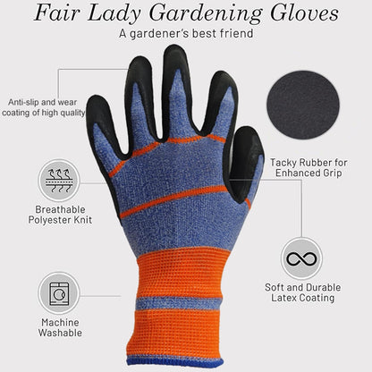 6 Pairs Gardening Work Gloves for Women & Men
