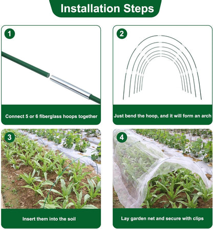 KLEWEE Garden Netting Kit for Raised Beds, 10x33ft Ultra Fine Mesh Netting