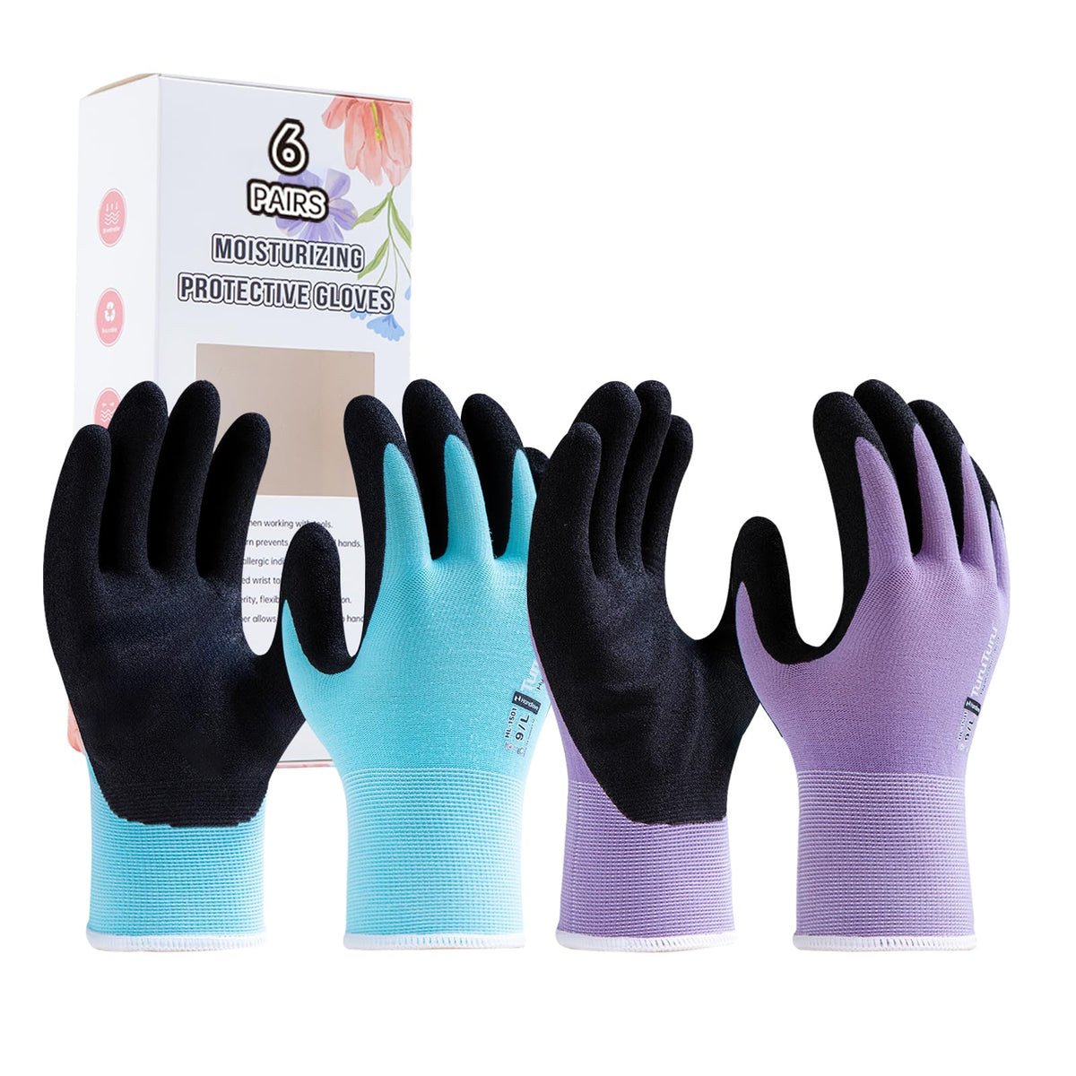 HandLove Gardening Gloves for Women, 2 Pairs, Small, Pink&Green