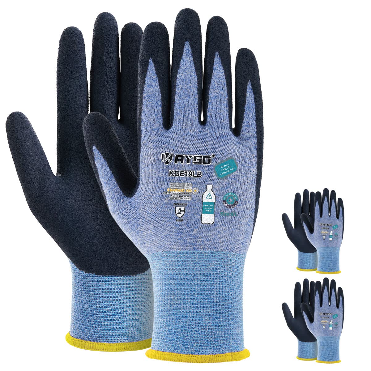 KAYGO Women's Work Gloves, Sandy Latex Grip, Breathable